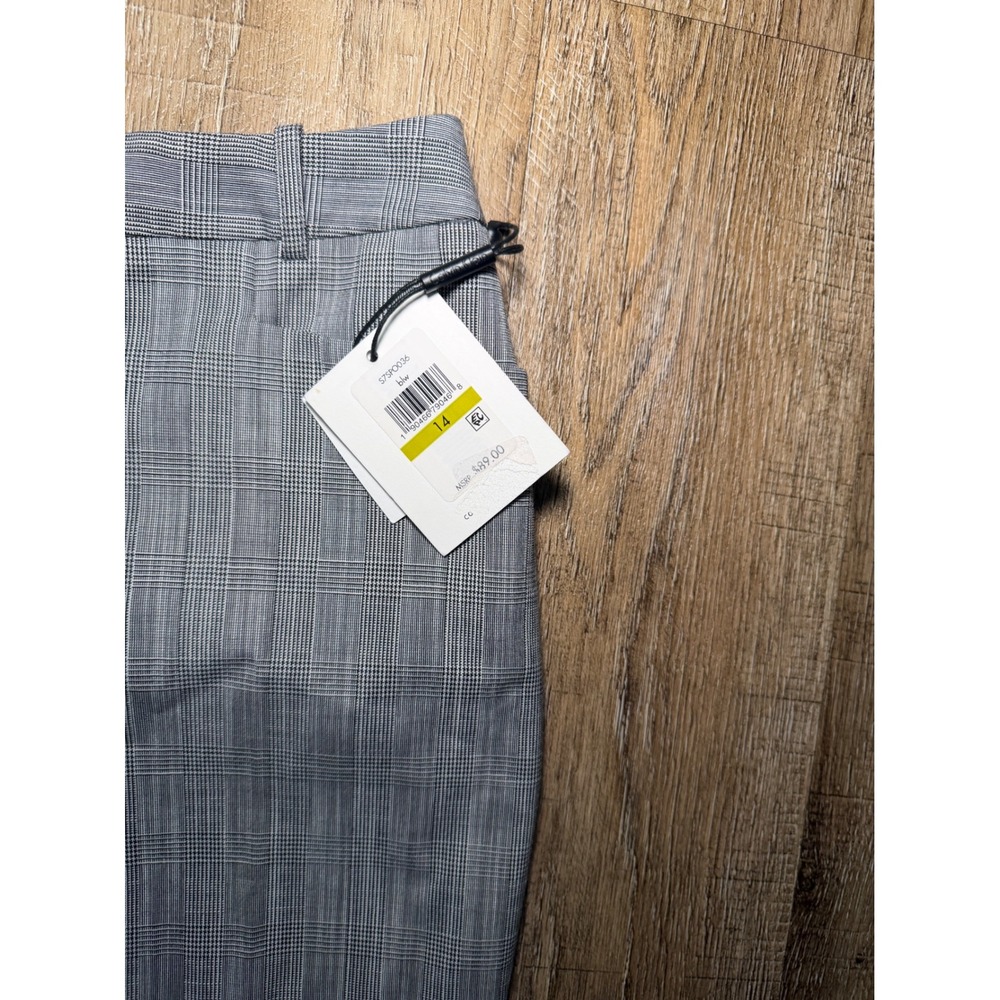 Calvin Klein Grey Glen Plaid Modern Fit Dress Pants‎ Trousers Size 14 NWT - Picture 3 of 11